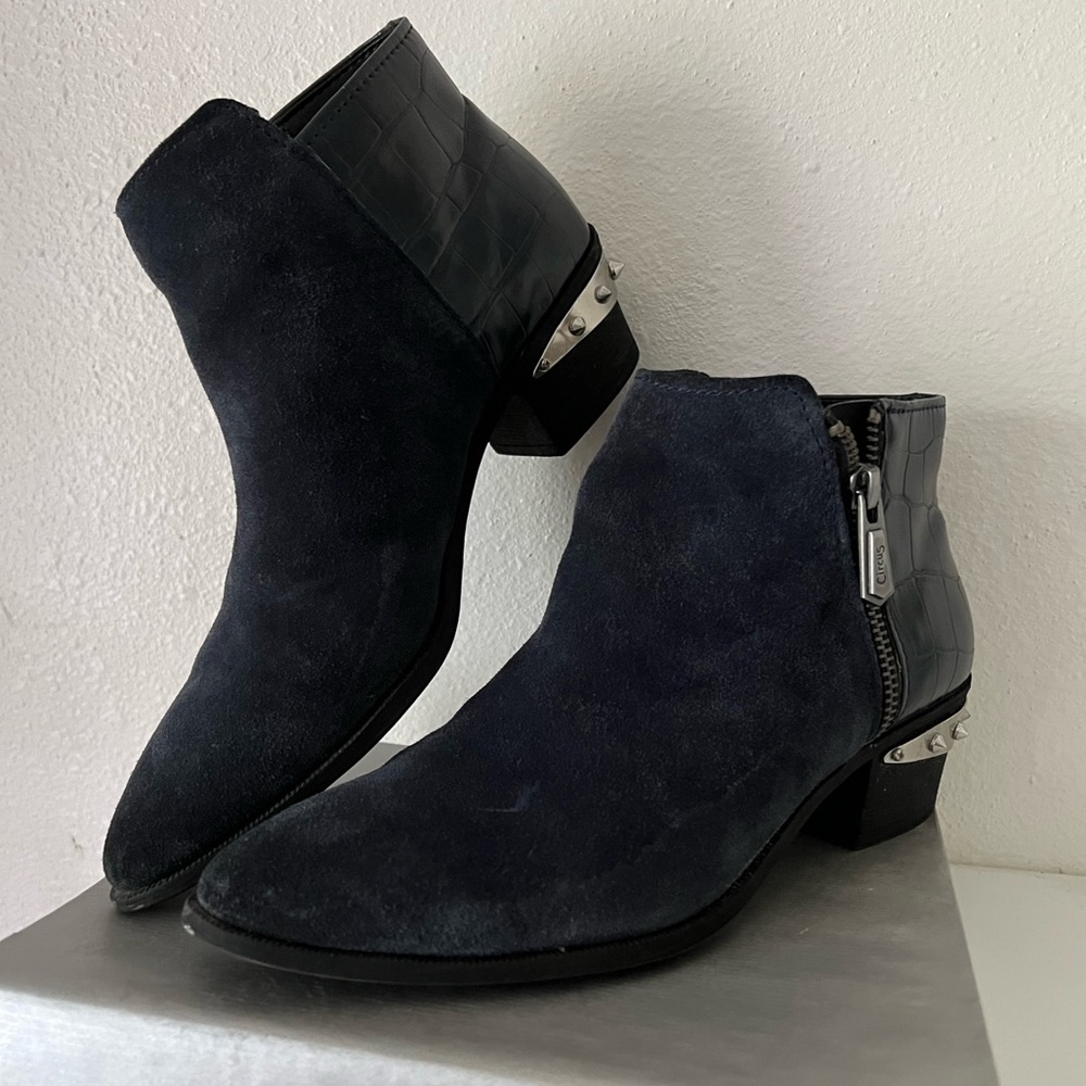 Circus by Sam Edelman Blue Croc Spiked Ankle Boots